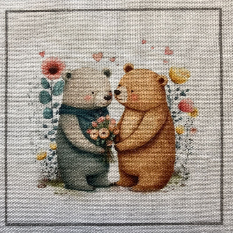 Love Bears 4" Fabric Panels - Set of 5 - The Art of Home - Jacquelynne Steves