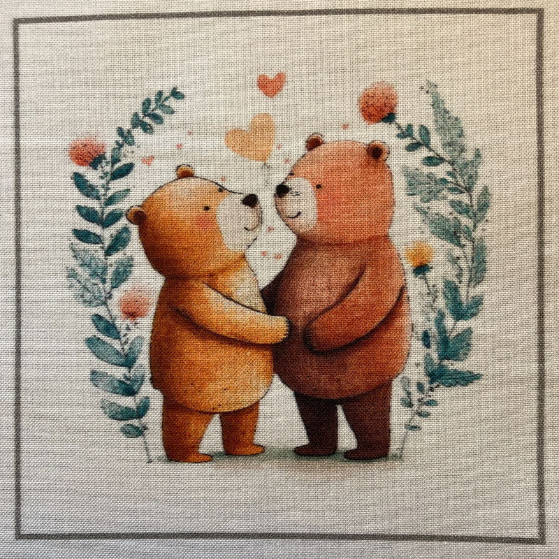 Love Bears 4" Fabric Panels - Set of 5 - The Art of Home - Jacquelynne Steves