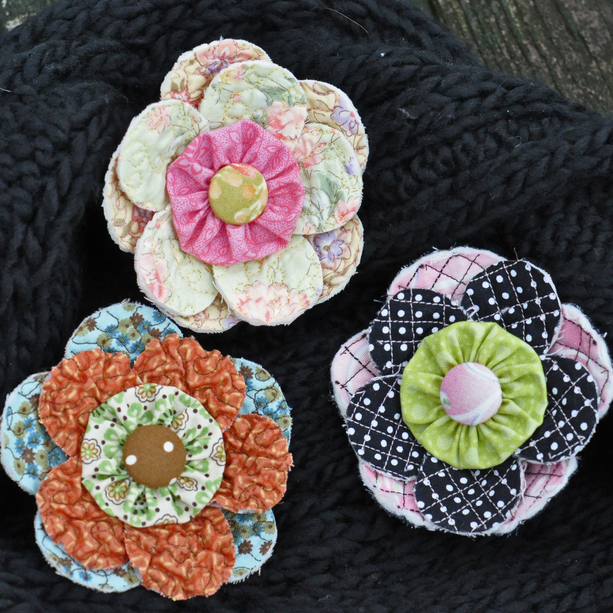 Scrappy Quilt-y Flower Pin Pattern - Digital - Jacquelynne Steves