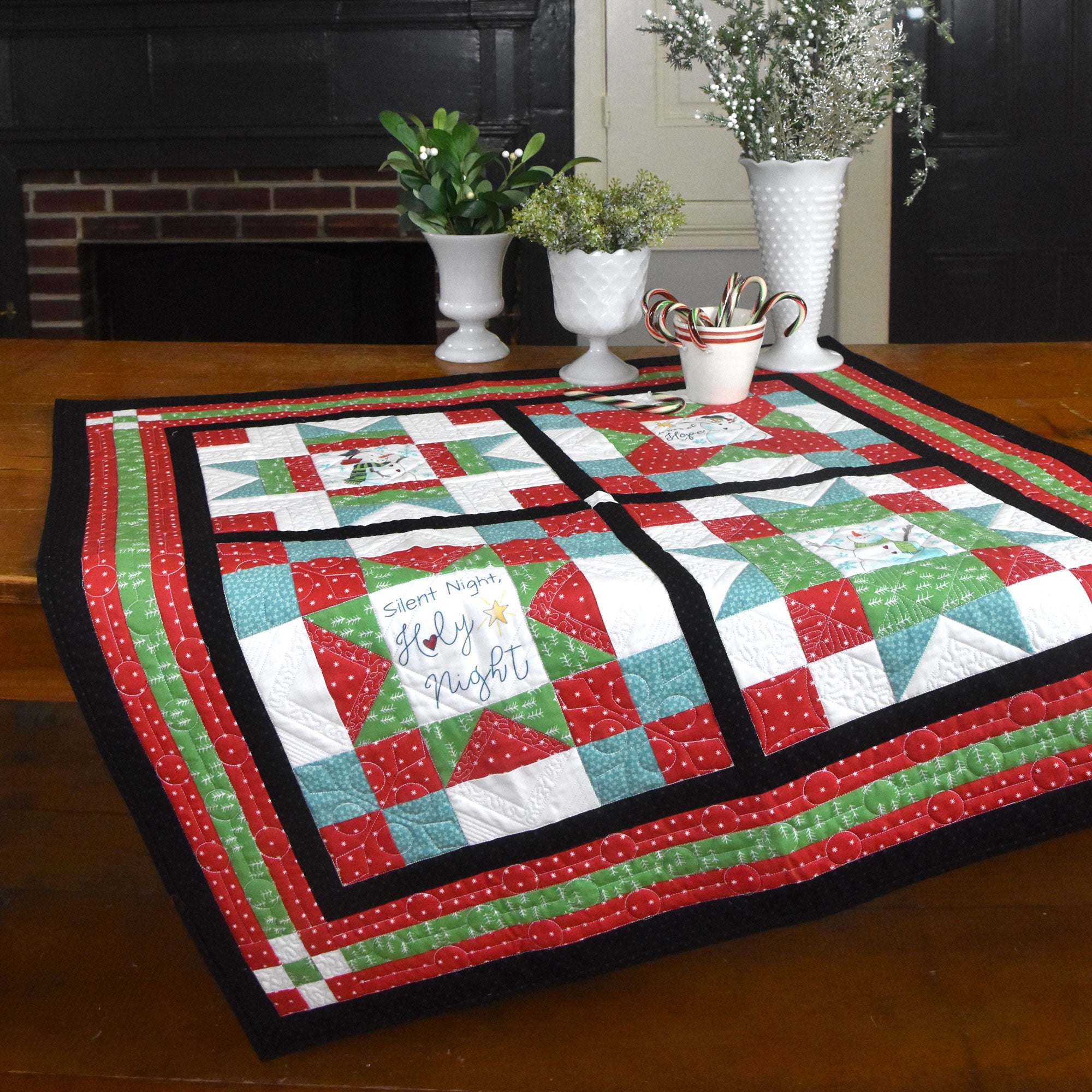 Snowmen & Silent Night Sew Along Table Topper Pattern - Digital - Jacquelynne Steves