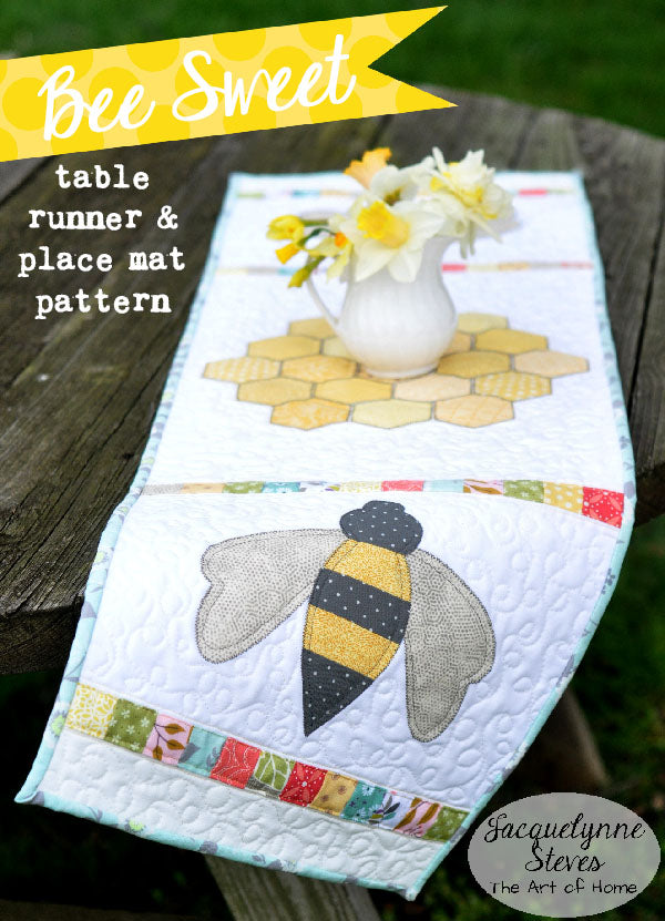 Bee Sweet Table Runner and Placemat Pattern- Digital - Jacquelynne Steves