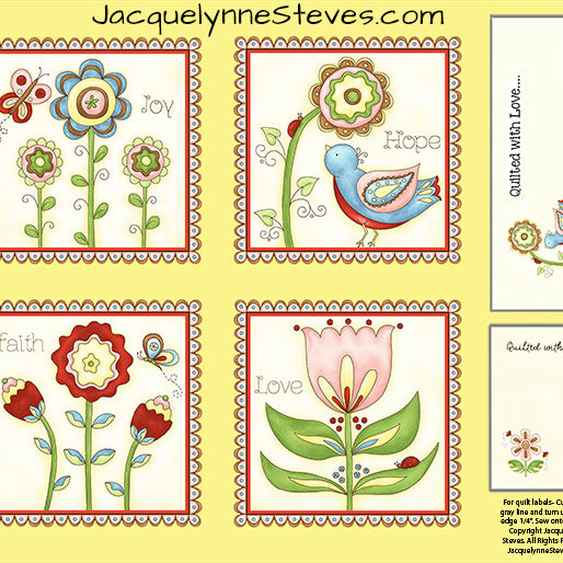 Cottage Garden Fabric Panel - Jacquelynne Steves