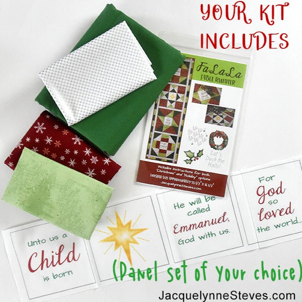 FaLaLa Table Runner Kit - Holiday or Religious - Jacquelynne Steves