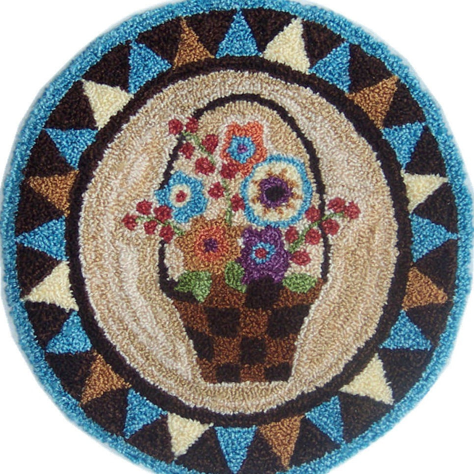 Fall Flower Basket Punch Needle Pattern - Jacquelynne Steves