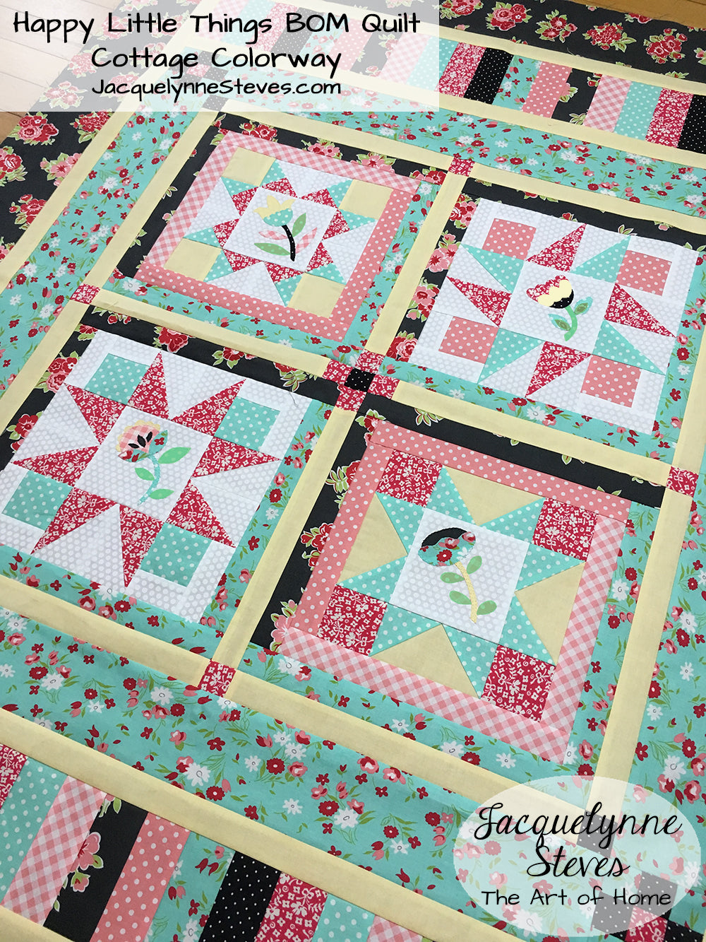 Happy Little Things Block of the Month Quilt Pattern - Digital - Jacquelynne Steves
