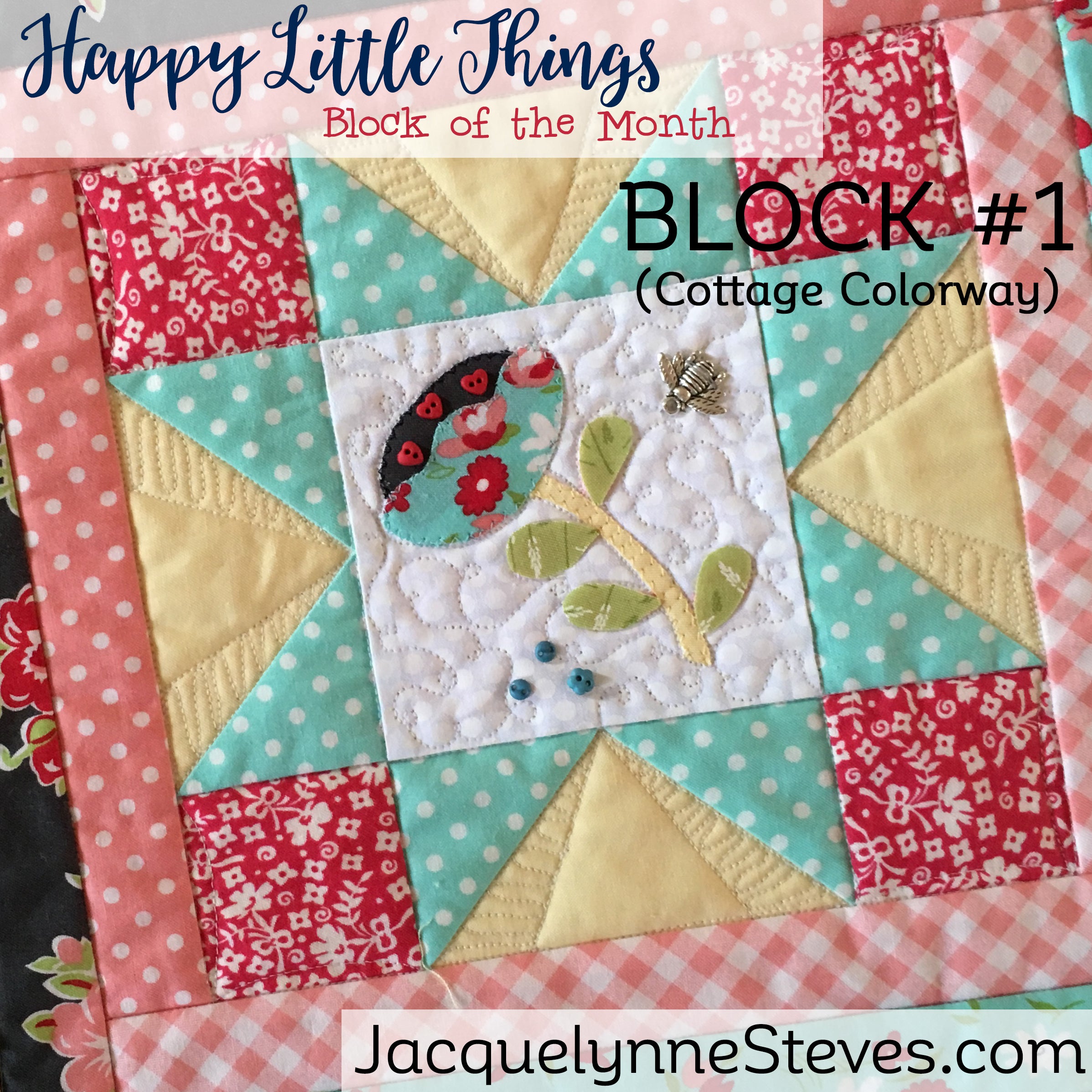 Happy Little Things Block of the Month Quilt Pattern - Digital - Jacquelynne Steves