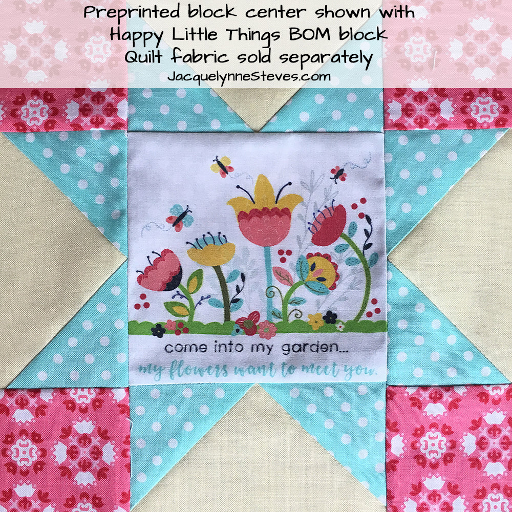 Happy Little Things Quilt 4" Preprinted Quotes Blocks - Jacquelynne Steves