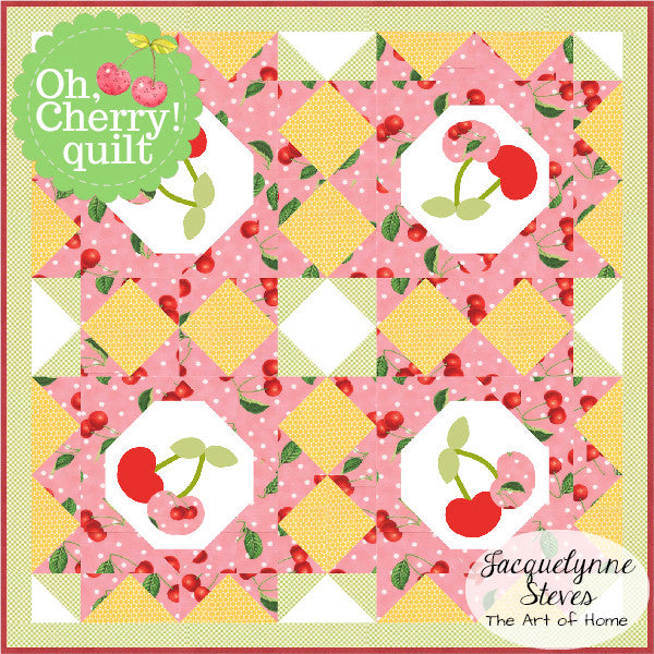 Oh, Cherry! Little Quilt Pattern- Digital - Jacquelynne Steves