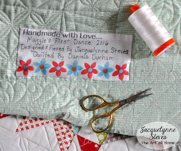 Maggie's First Dance Quilt Labels - Jacquelynne Steves