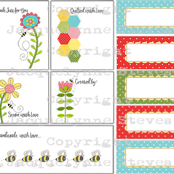 Save the Bees Quilt Labels - Jacquelynne Steves