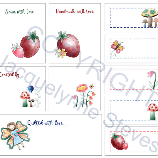 The Secret Fairy Garden Quilt Labels - Jacquelynne Steves