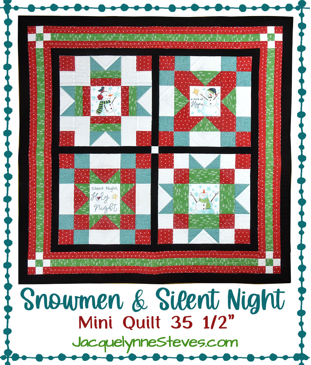 Snowmen & Silent Night Sew Along Table Topper Pattern - Digital - Jacquelynne Steves