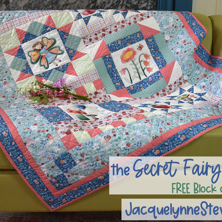 Secret Fairy Garden Fabric Kit with Pre-Printed Panels - Jacquelynne Steves