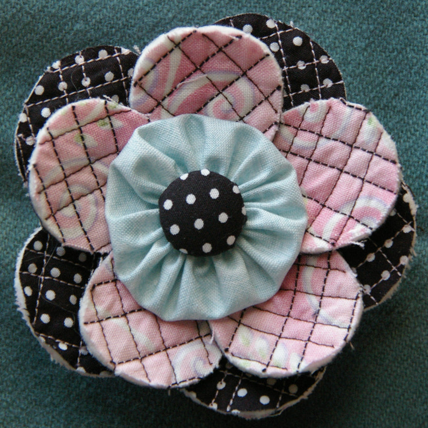 Scrappy Quilt-y Flower Pin Pattern - Digital - Jacquelynne Steves