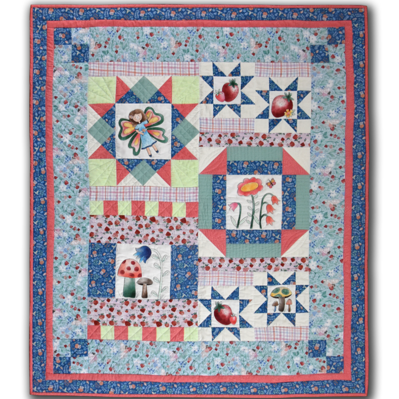 Secret Fairy Garden Fabric Kit with Pre-Printed Panels - Jacquelynne Steves