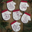 Redwork Mittens Ornaments Kit - Jacquelynne Steves