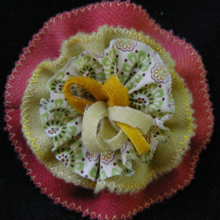 Ruffled Flower Pin Pattern - Jacquelynne Steves