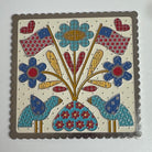 American Themed magnetic needle and scissor minder with flags, flowers and birds.