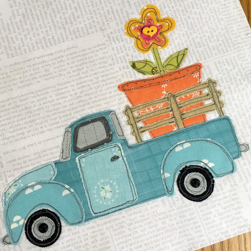 Truckload of Cuteness – blue truck – The Art of Home Club