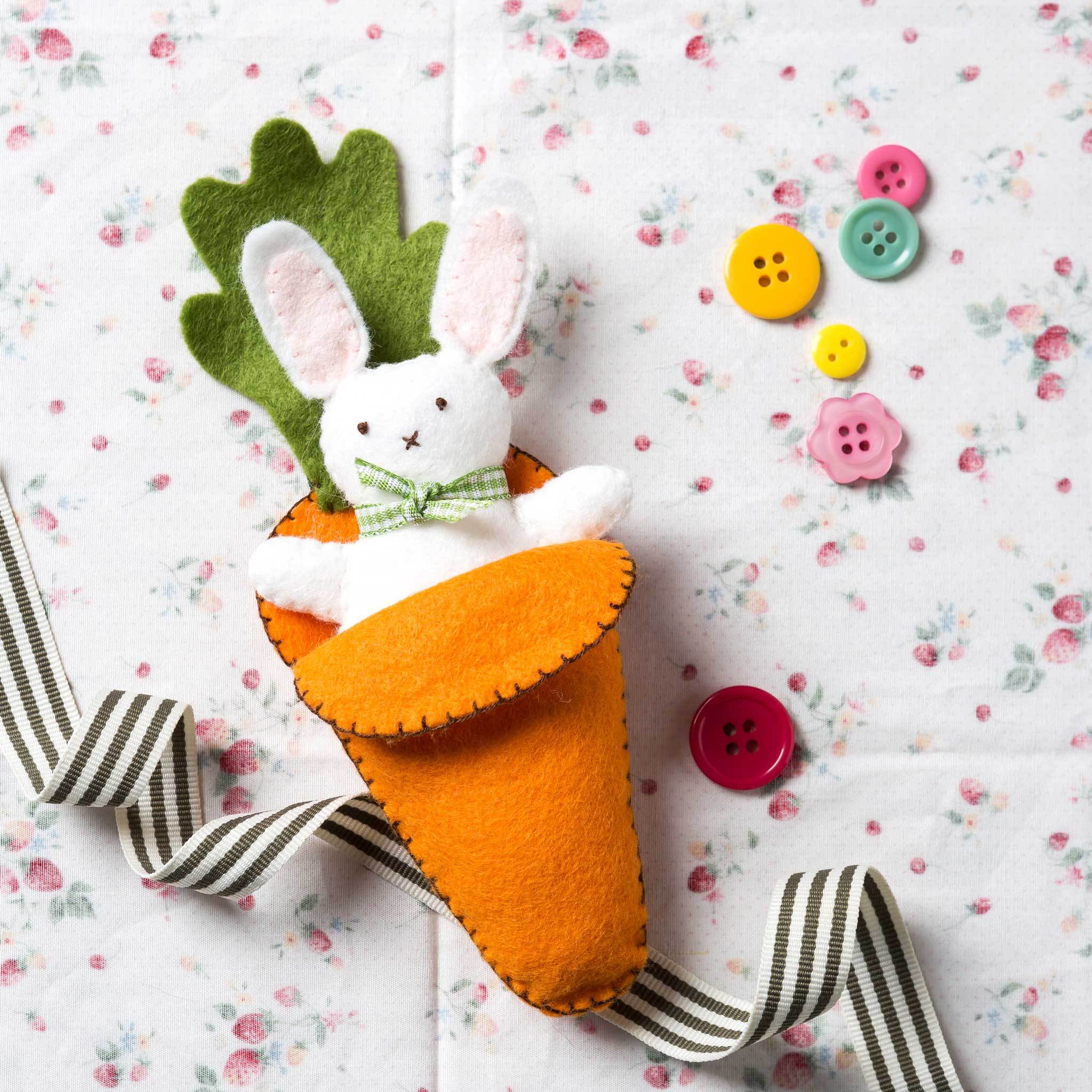 Bunny in a Carrot Bed Felt Kit - The Art of Home - Jacquelynne Steves