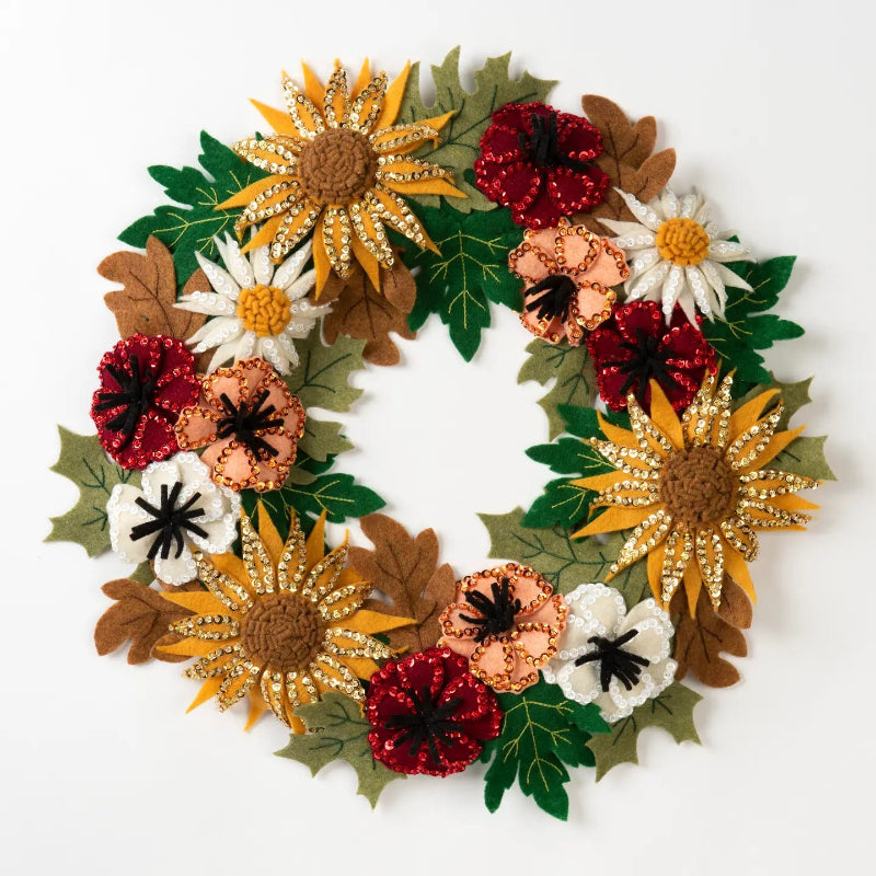 Fall Floral Felt Wreath Kit - The Art of Home - Jacquelynne Steves