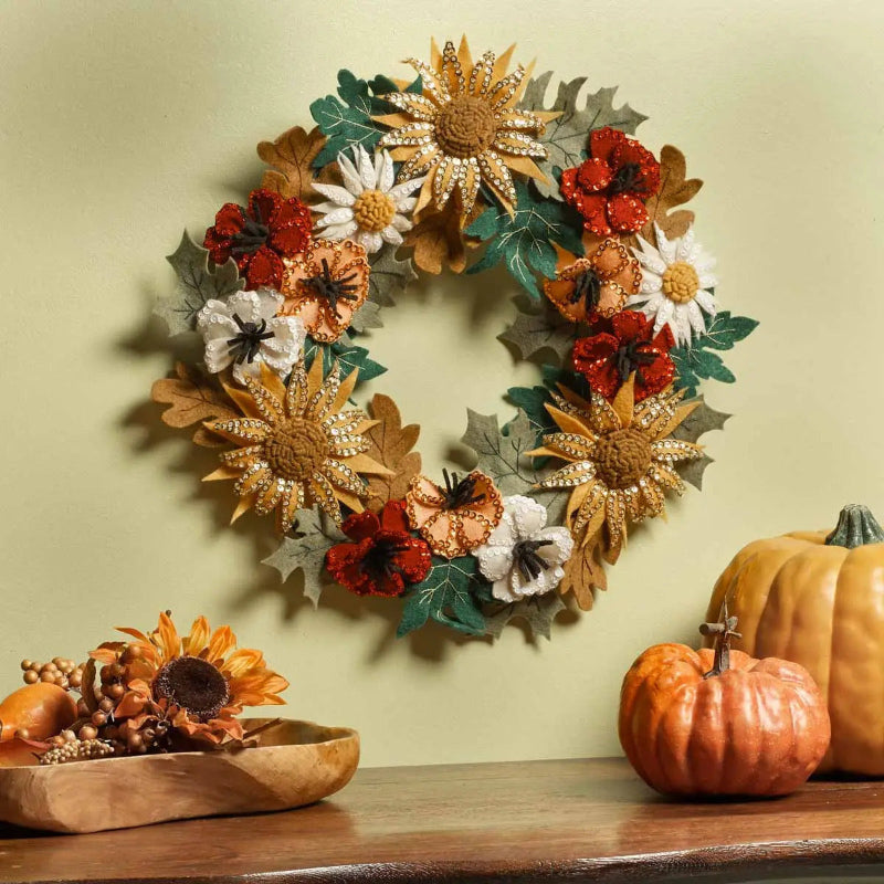 Fall Floral Felt Wreath Kit - The Art of Home - Jacquelynne Steves