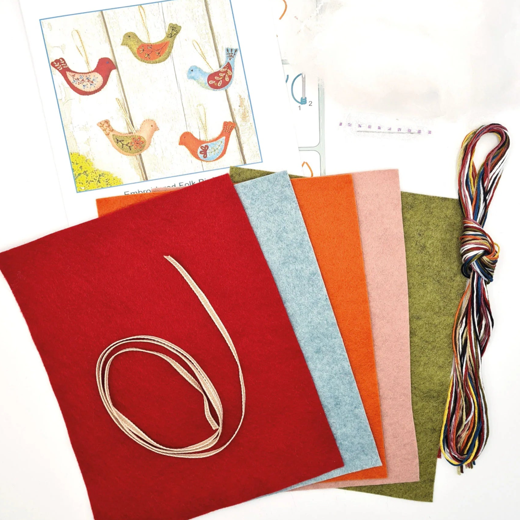 Folk Birds Felt Ornaments Kit - Jacquelynne Steves