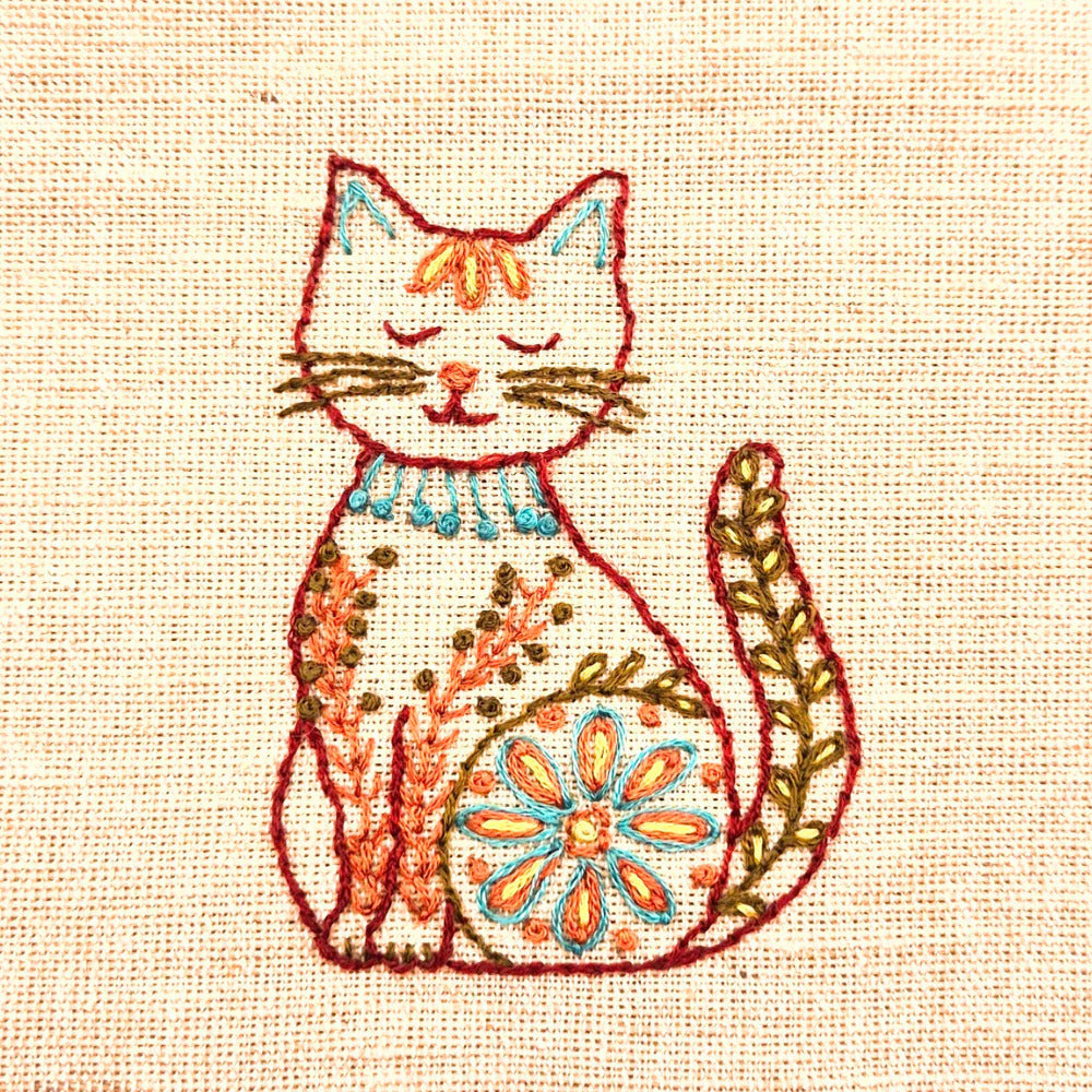 Folk Cats Stick and Stitch Embroidery - The Art of Home - Jacquelynne Steves