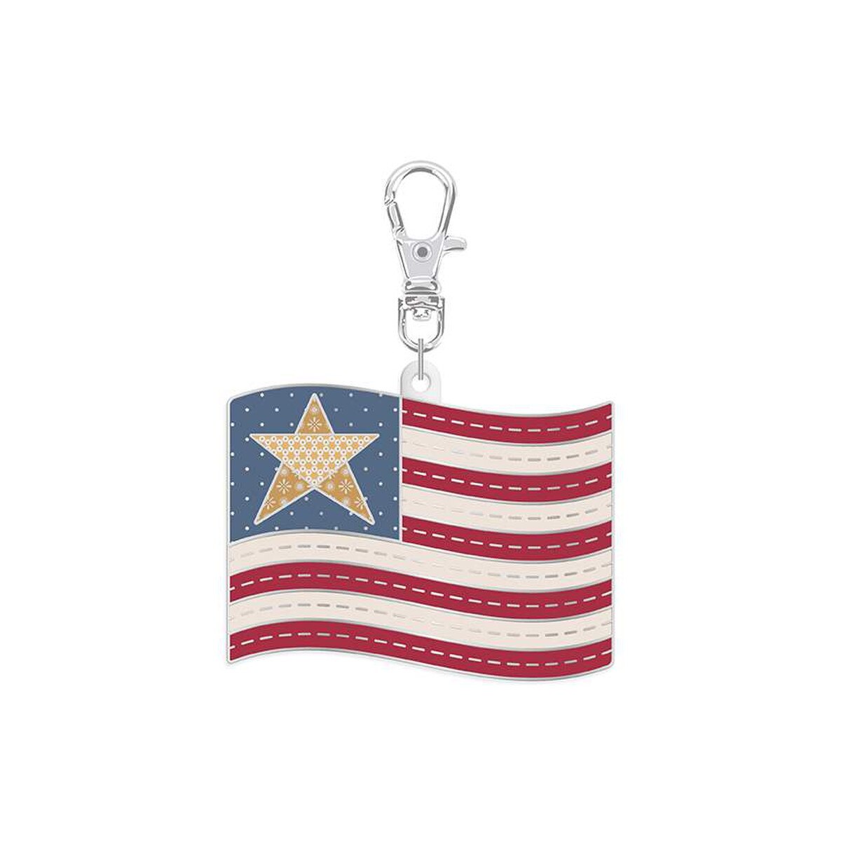 Keychain with American flag design on a white background