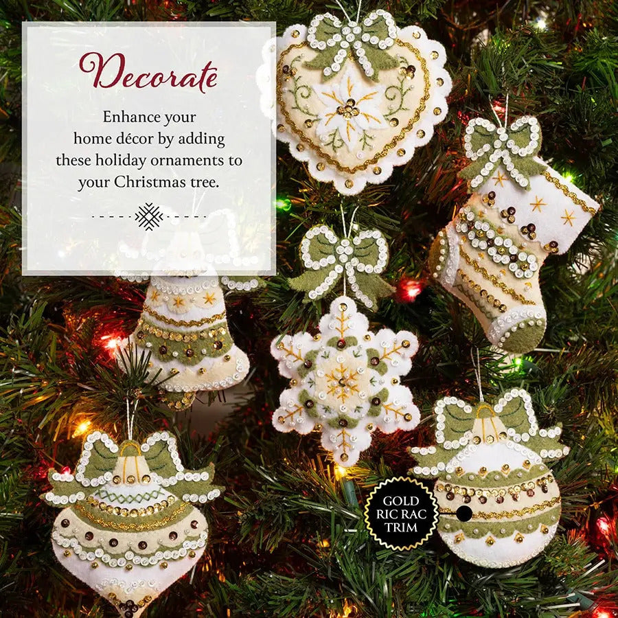 Holiday Glitz Felts Ornaments - The Art of Home - Jacquelynne Steves