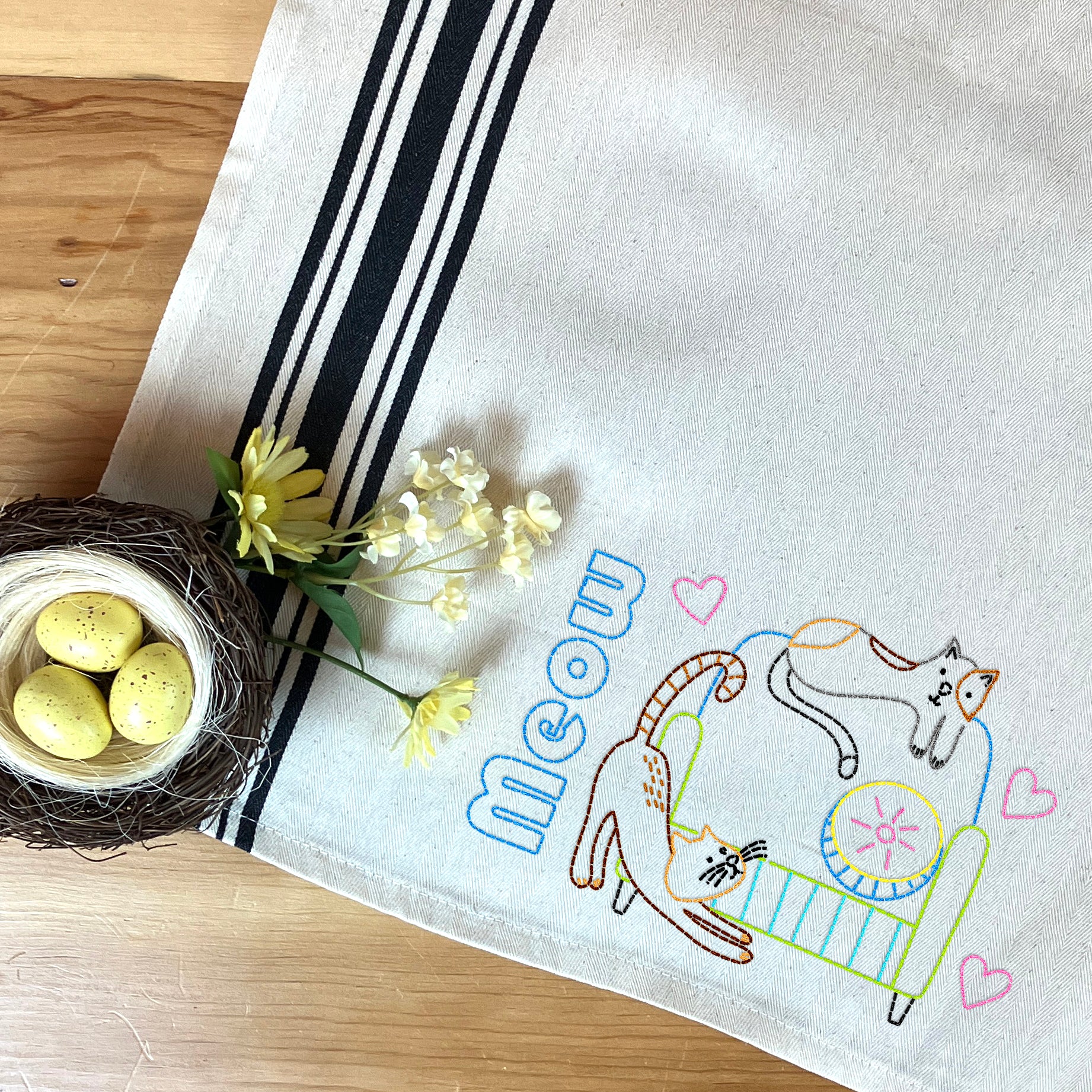 Home Is Where the Cat Is Stick & Stitch Embroidery Sheet - The Art of Home - Jacquelynne Steves