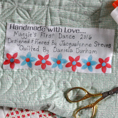 Maggie's First Dance Quilt Labels - Jacquelynne Steves