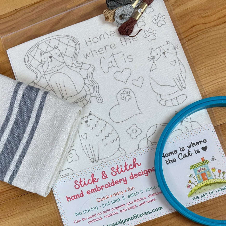 Stick & Stitch embroidery sheet featuring cats