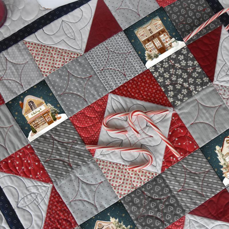 Old Fashioned Christmas Village 4" Fabric Panels-Set of 5 - The Art of Home - Jacquelynne Steves