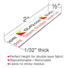 Measurement chart for GL4Q seam guide with dimensions and features listed.