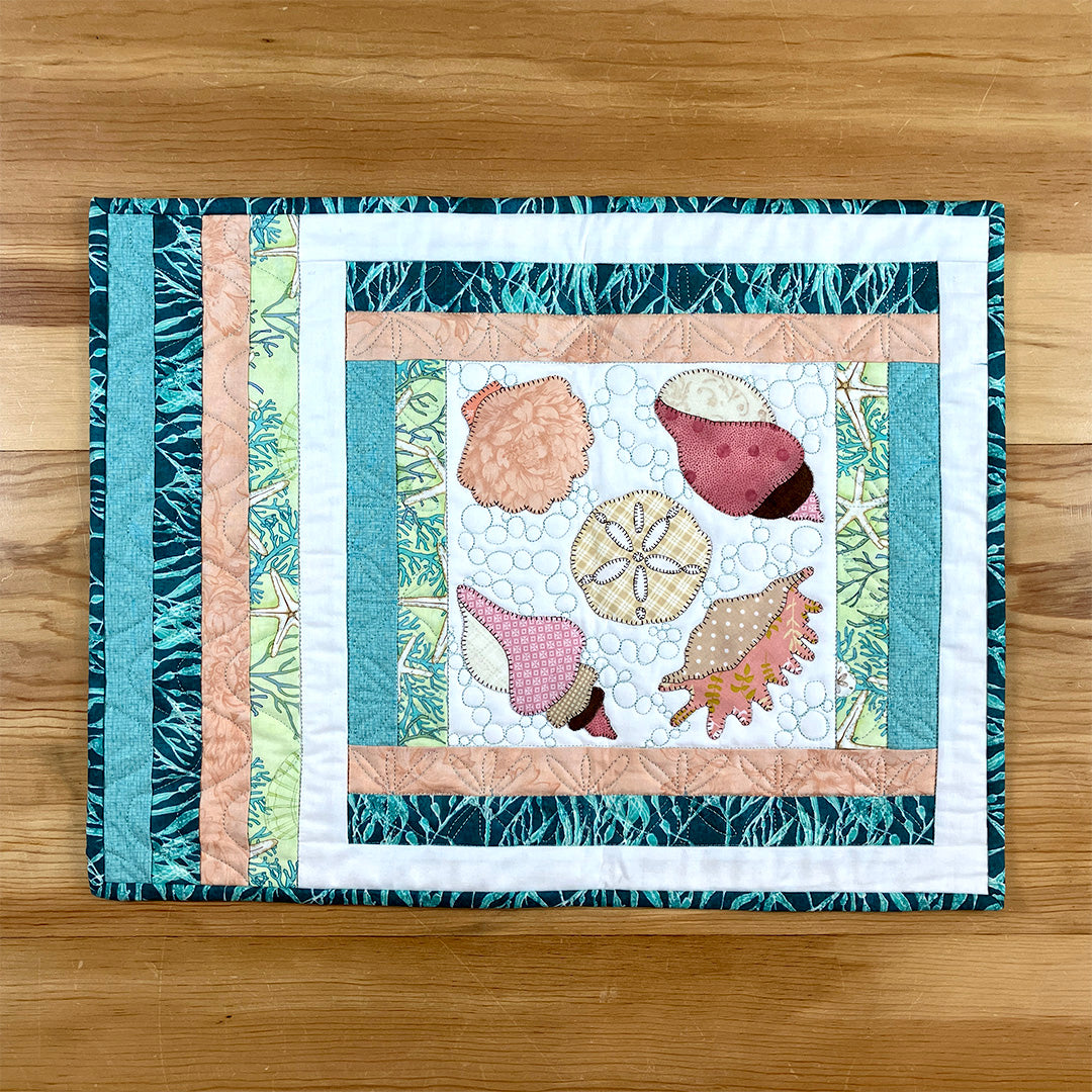 Seashells and Sea Glass placemat - The Art of Home Club