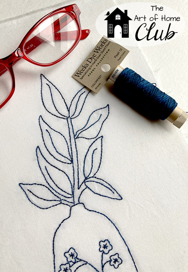 Serenity – bluework embroidery – The Art of Home Club