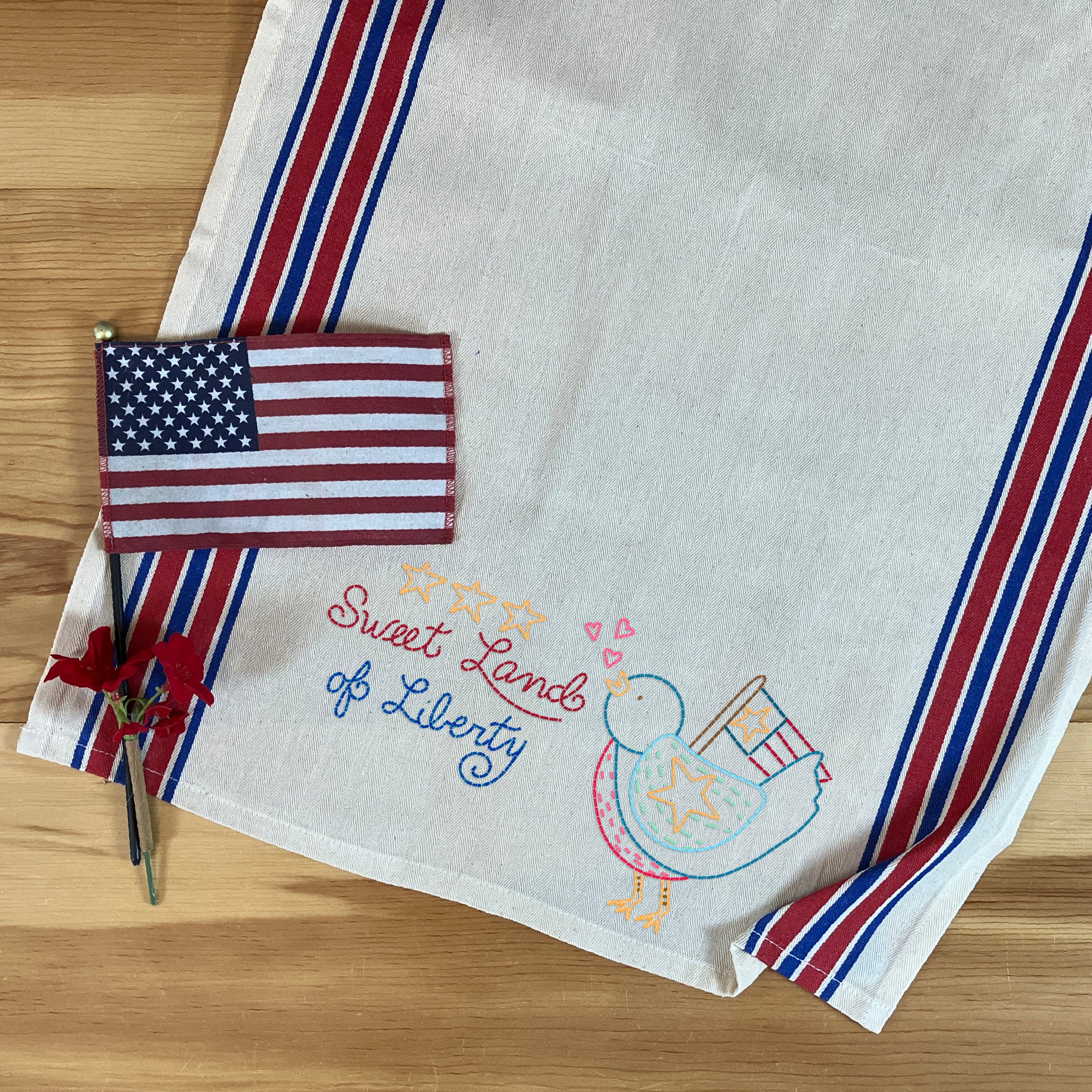Stars & Stripes Stick & Stitch Embroidery Sheet - The Art of Home - Jacquelynne Steves