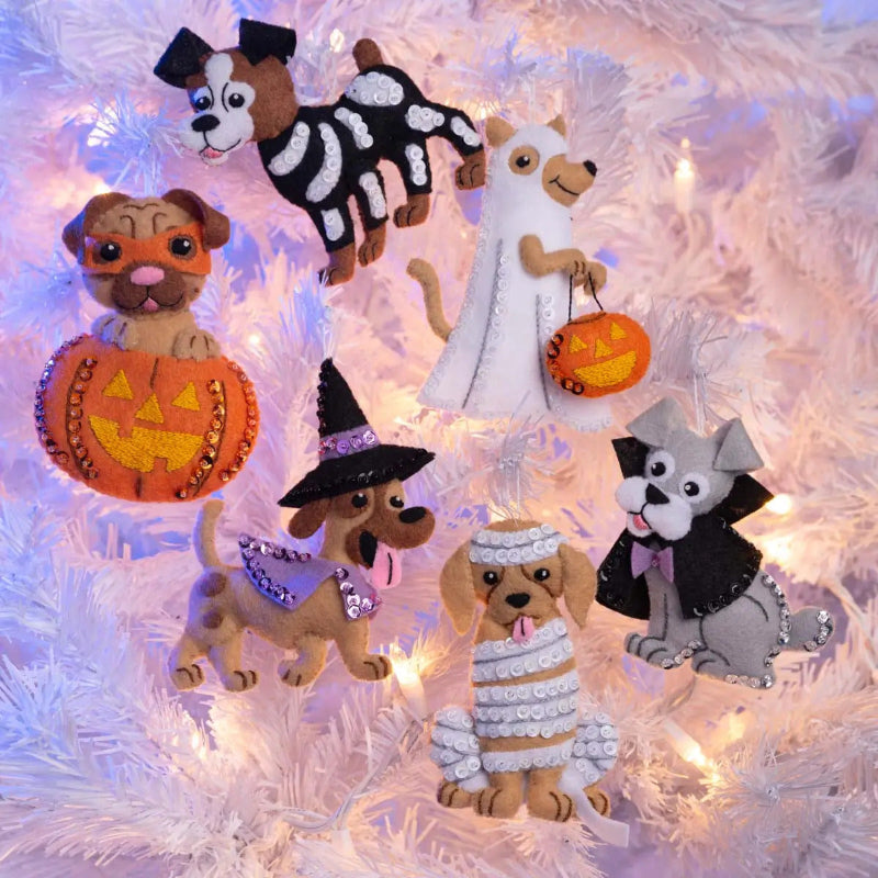 Trick or Treat Puppies Felt Ornaments Kit - The Art of Home - Jacquelynne Steves