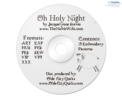 Oh Holy Night Machine Embroidery - Digital Files - Jacquelynne Steves