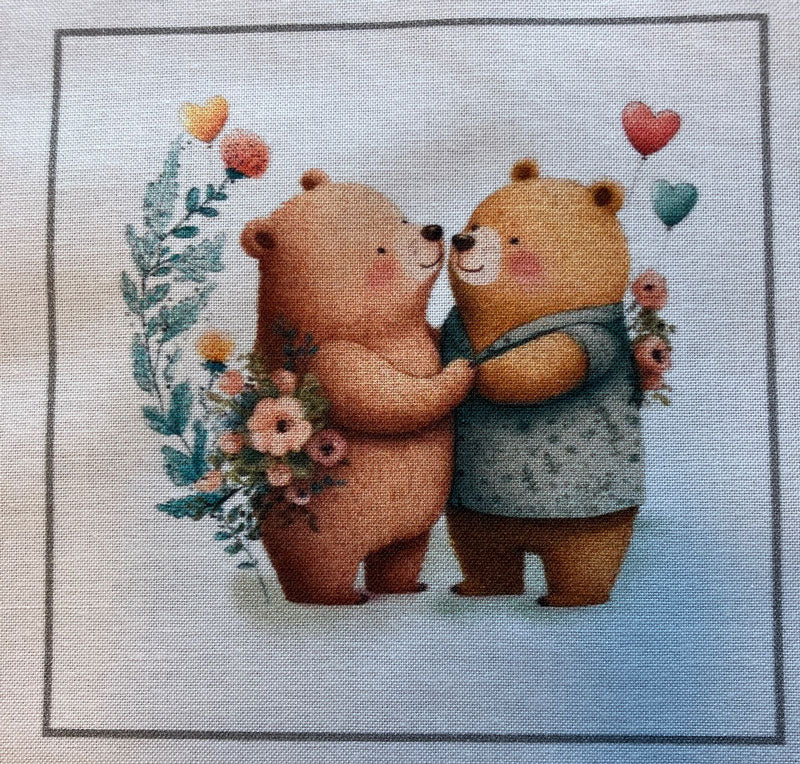 Love Bears 4" Fabric Panels - Set of 5 - The Art of Home - Jacquelynne Steves