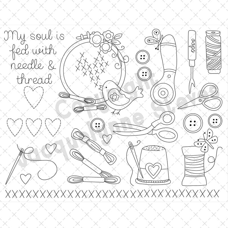 Needle & Thread Stick & Stitch Embroidery Sheet - The Art of Home - Jacquelynne Steves