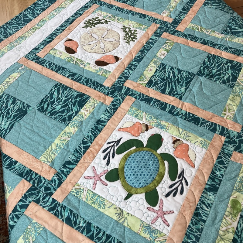 Seashells and Sea Glass quilt - The Art of Home Club