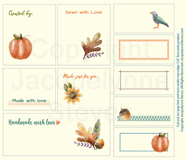 Harvest Blessings Quilt Labels - Jacquelynne Steves