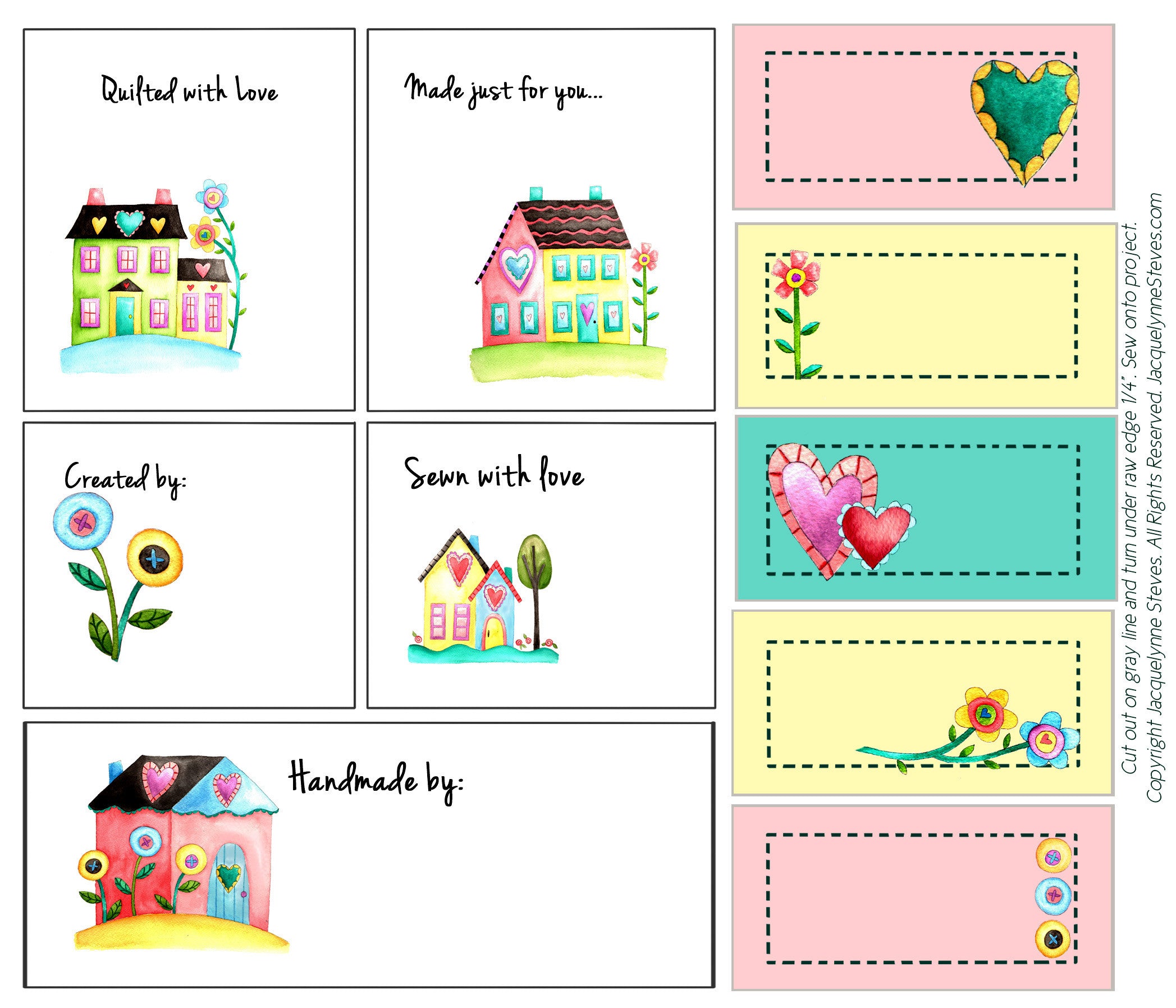 I Love Home Quilt Labels by Jacquelynne Steves