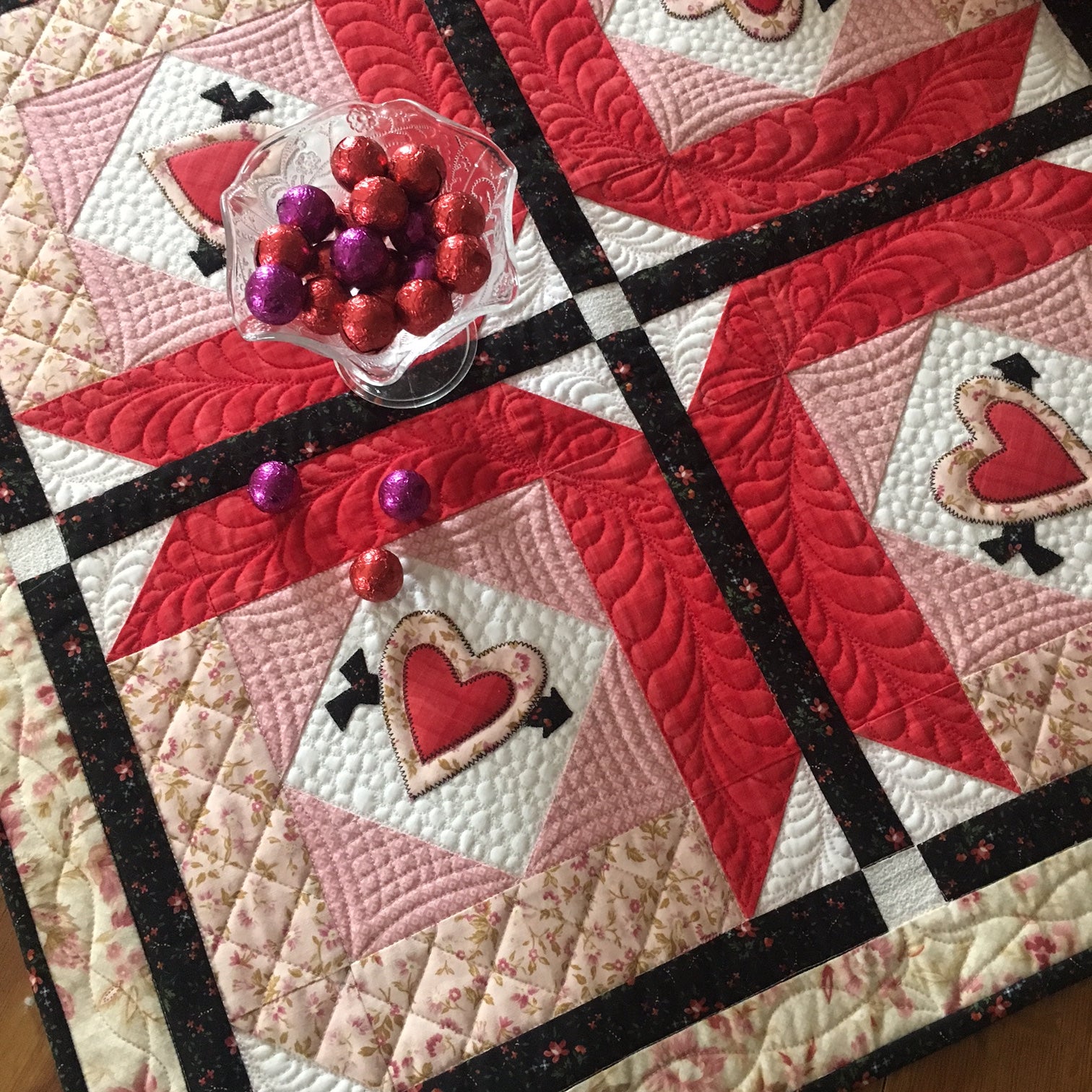 Valentine heart quilt
