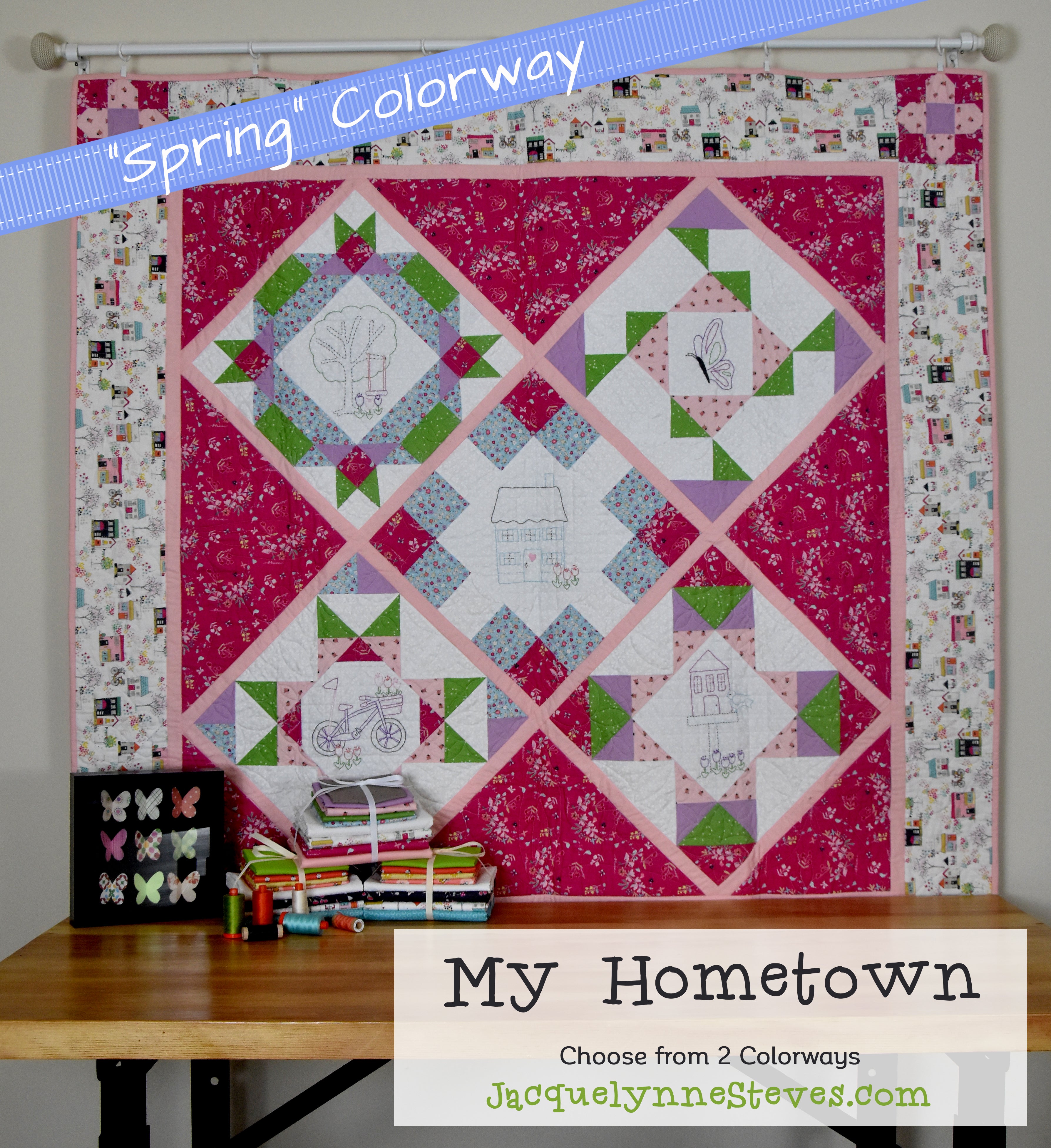 My Hometown Block of the Month Quilt Pattern - Digital - Jacquelynne Steves