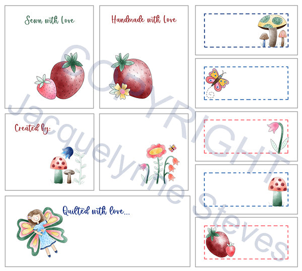 The Secret Fairy Garden Quilt Labels - Jacquelynne Steves