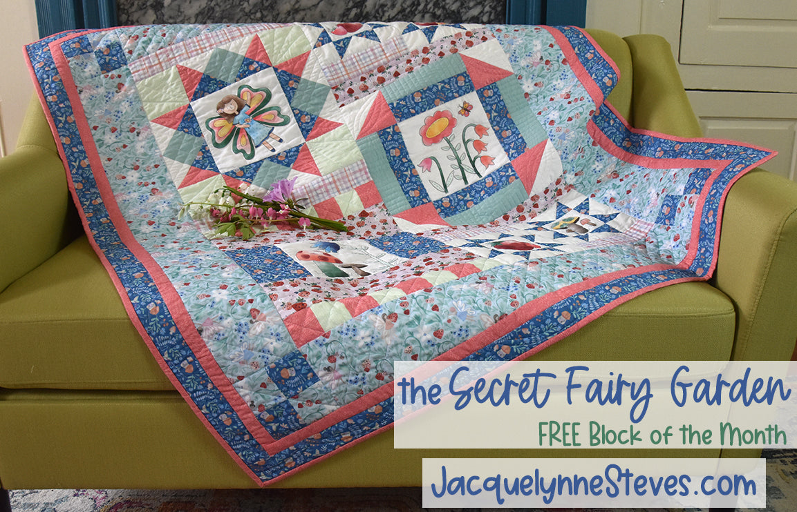 Secret Fairy Garden Fabric Kit with Pre-Printed Panels - Jacquelynne Steves