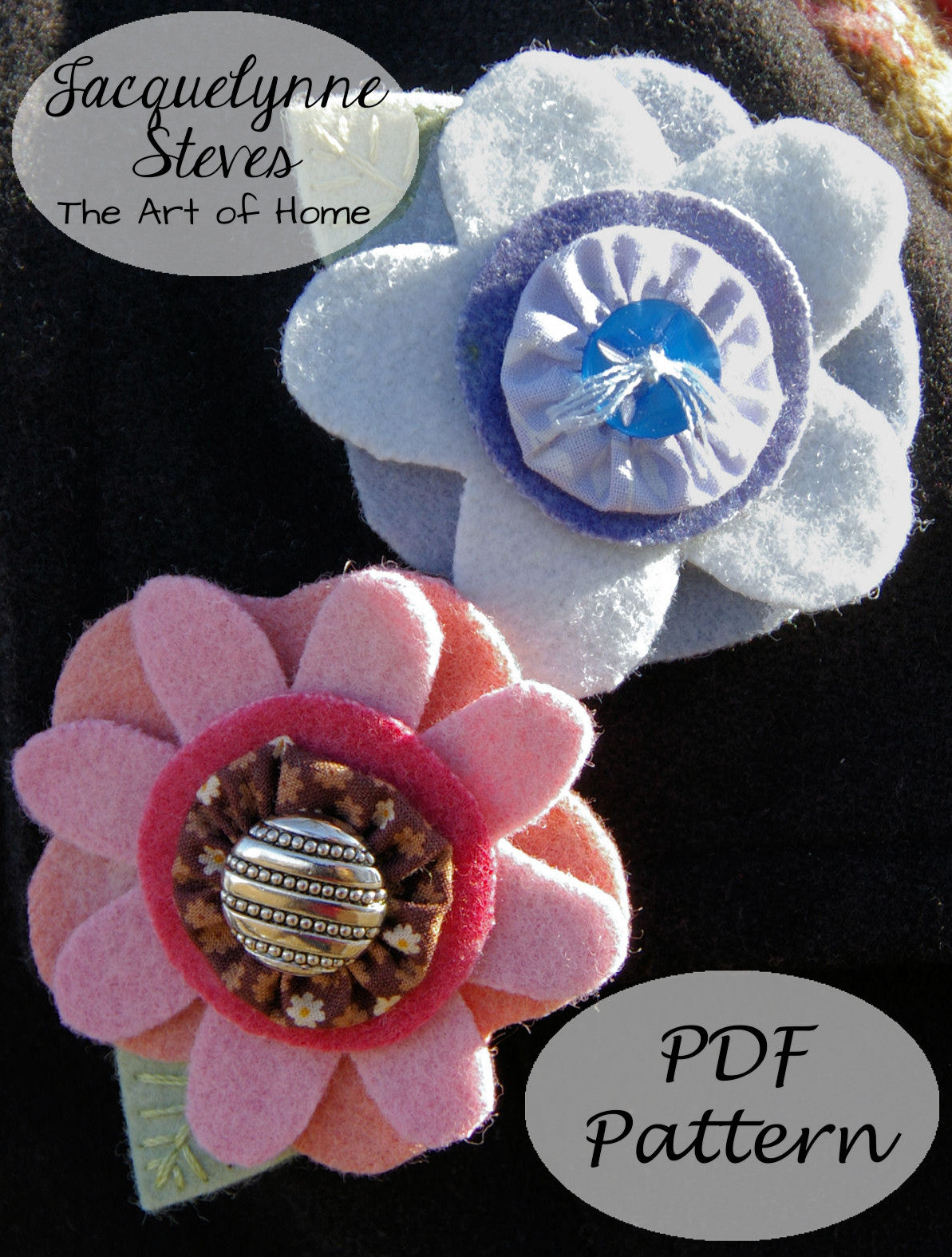 Wool Flower Pin Pattern - Digital - Jacquelynne Steves